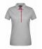 Damen Ladies' Polo Single Stripe Grey-heather/red 8659