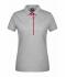 Dames Ladies' Polo Single Stripe Grijs-gemeleerd/ rood 8659