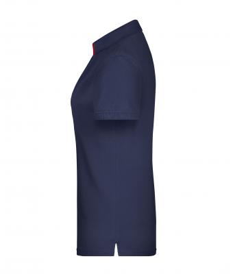 Dames Ladies' Polo Single Stripe Navy/rood 8659