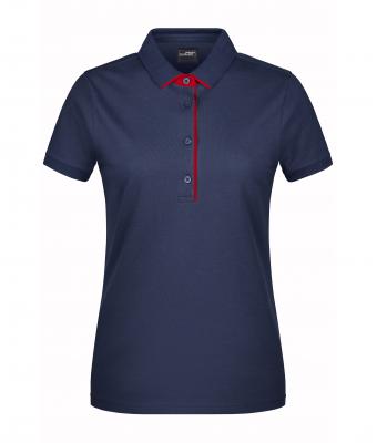 Dames Ladies' Polo Single Stripe Navy/rood 8659
