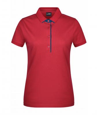 Dames Ladies' Polo Single Stripe Rood/navy 8659