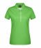 Damen Ladies' Polo Single Stripe Lime-green/white 8659