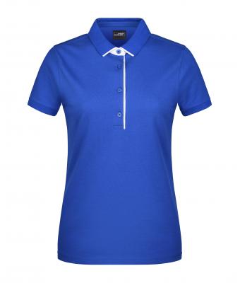Dames Ladies' Polo Single Stripe Royal/wit 8659