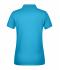 Dames Ladies' Polo Single Stripe Turquoise/wit 8659
