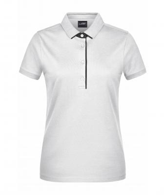 Dames Ladies' Polo Single Stripe Wit/zwart 8659