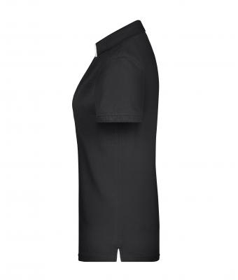 Femme Polo femme à rayure unique Noir/blanc 8659