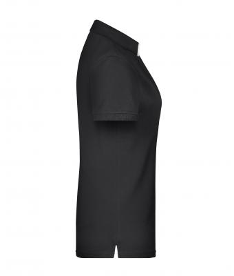 Femme Polo femme à rayure unique Noir/blanc 8659