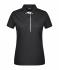 Femme Polo femme à rayure unique Noir/blanc 8659
