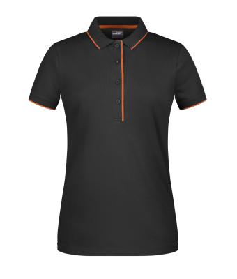 Ladies Ladies' Polo Stripe Black/orange 8684