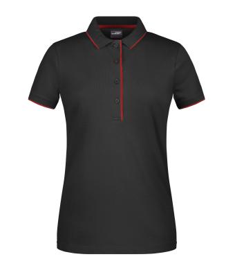 Ladies Ladies' Polo Stripe Black/red 8684