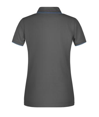 Ladies Ladies' Polo Stripe Graphite/aqua 8684