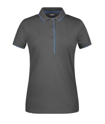 Ladies Ladies' Polo Stripe Graphite/aqua 8684