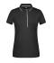 Damen Ladies' Polo Stripe Black/silver 8684
