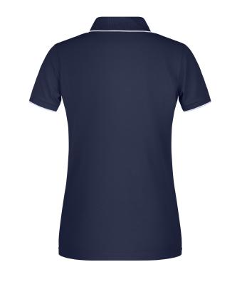 Damen Ladies' Polo Stripe Navy/white 8684