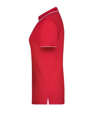 Damen Ladies' Polo Stripe Red/white 8684