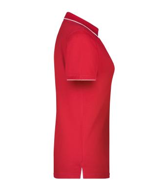 Damen Ladies' Polo Stripe Red/white 8684
