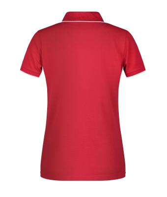 Damen Ladies' Polo Stripe Red/white 8684