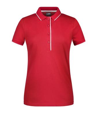 Damen Ladies' Polo Stripe Red/white 8684