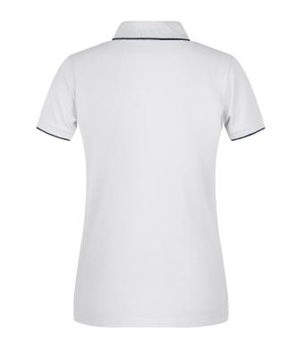 Damen Ladies' Polo Stripe White/navy 8684