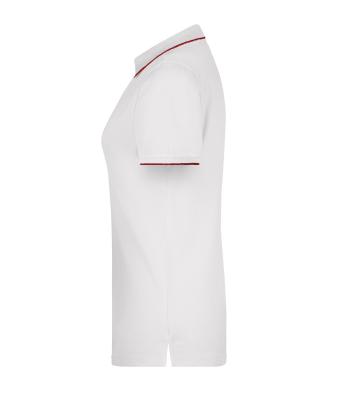 Damen Ladies' Polo Stripe White/red 8684