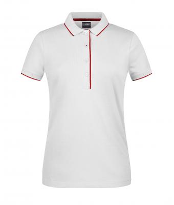 Ladies Ladies' Polo Stripe White/red 8684