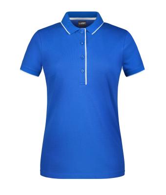 Dames Ladies' Polo Stripe Royal/wit 8684