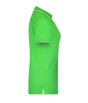 Femme Polo femme à rayures Vert-prairie/blanc 8684