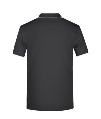 Men Men's Polo Stripe Black/silver 8685