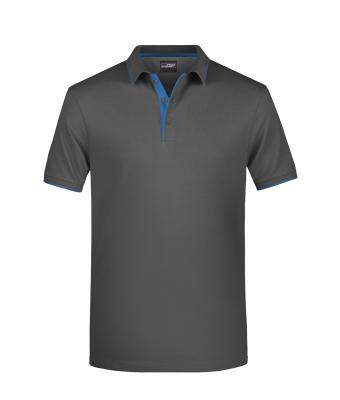 Herren Men's Polo Stripe Graphite/aqua 8685