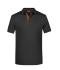 Herren Men's Polo Stripe Black/orange 8685
