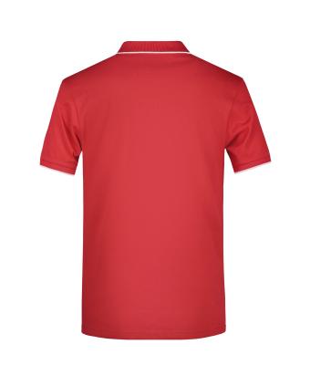 Herren Men's Polo Stripe Red/white 8685