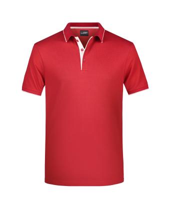 Herren Men's Polo Stripe Red/white 8685