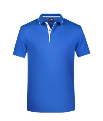Herren Men's Polo Stripe Royal/white 8685
