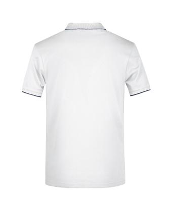 Herren Men's Polo Stripe White/navy 8685