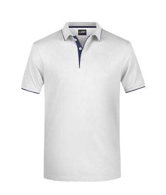 Herren Men's Polo Stripe White/navy 8685
