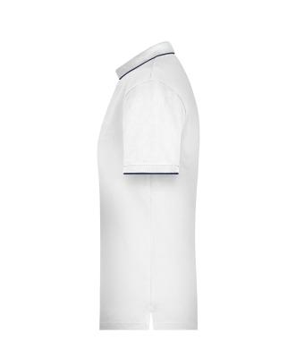 Men Men's Polo Stripe White/navy 8685