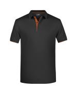 Heren Men's Polo Stripe Zwart/oranje 8685