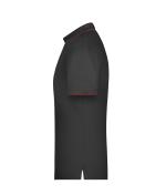 Heren Men's Polo Stripe Zwart/rood 8685
