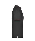 Heren Men's Polo Stripe Zwart/rood 8685