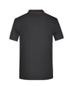 Heren Men's Polo Stripe Zwart/rood 8685