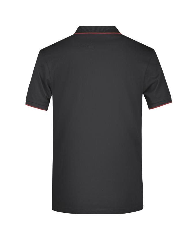 Heren Men's Polo Stripe Zwart/rood 8685