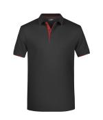 Heren Men's Polo Stripe Zwart/rood 8685