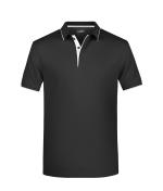 Heren Men's Polo Stripe Zwart/zilver 8685