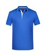Heren Men's Polo Stripe Royal/wit 8685