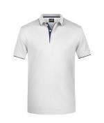 Heren Men's Polo Stripe Wit/navy 8685