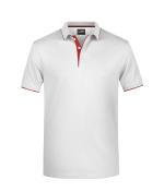 Heren Men's Polo Stripe Wit/rood 8685
