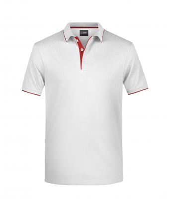Homme Polo homme à rayures Blanc/rouge 8685