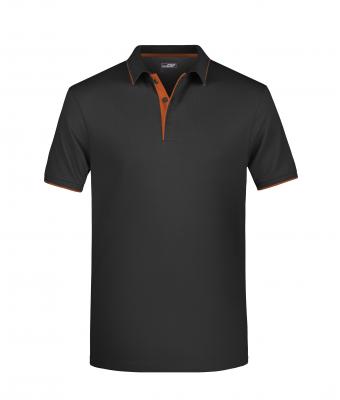 Homme Polo homme à rayures Noir/orange 8685