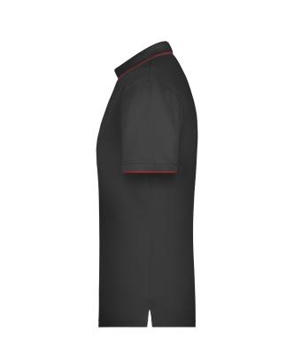 Homme Polo homme à rayures Noir/rouge 8685