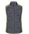 Femme Bodywarmer hybride tricoté femme Kiwi-mélange/anthracite-mélange 10457